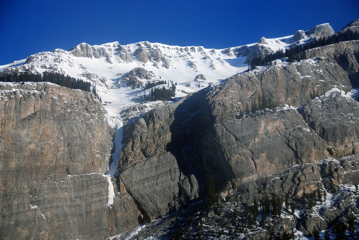 03B Mount Bourgeau With Bourgeau Left Hand Waterfall Ice Route Early Morning Banff Ski Sunshine Village